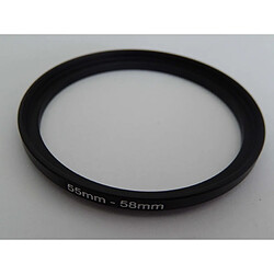 vhbw Step UP Filtre adaptateur 55mm-58mm noir pour caméra Agfa, Agfaphoto, Canon, Casio, Fujifilm, Kodak, Minolta, Nikon, Olympus 