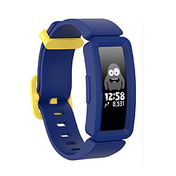 Wewoo Bracelet pour montre connectée Fitbit Inspire HR / Ace 2 Silicone Smart Watch de remplacement bleu + boucle jaune 