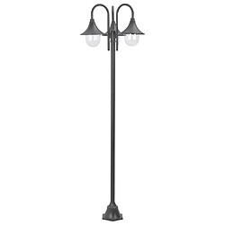 vidaXL Lampadaire de jardin E27 220 cm Aluminium 3 lanternes Bronze