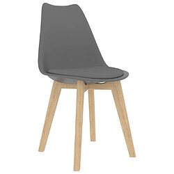 vidaXL Chaises à manger lot de 4 Gris Plastique