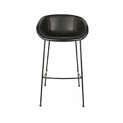 Mes Lot de 2 chaises de bar H76 cm en PU noir - FESTON