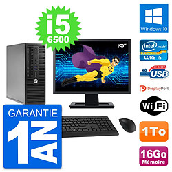 PC HP 400 G3 SFF Ecran 19" Intel i5-6500 RAM 16Go Disque 1To Windows 10 Wifi - Occasion