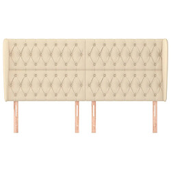 Avis Maison Chic Tête de lit scandinave avec oreilles,meuble de chambre Crème 183x23x118/128 cm Tissu -MN46077