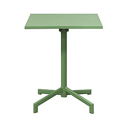 Avis Mes Ensemble table de jardin carrée + 4 fauteuils en métal vert - BACA