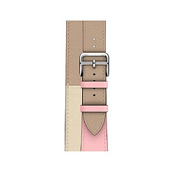 Acheter Wewoo Bracelet en cuir bicolore à boucle de poignet pour Apple Watch séries 3 et 2 et 1 de 38 mmcerise rose + blanc + céramique argile