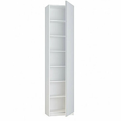 Inside 75 Colonne rangement BERMUDES 1 porte 50*35 cm Hauteur 229 cm blanc mat