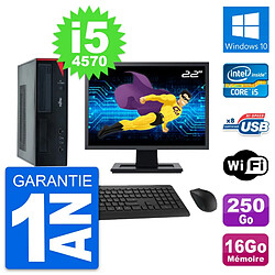 PC Fujitsu E520 DT Ecran 22" Intel i5-4570 RAM 16Go Disque 250Go Windows 10 Wifi - Occasion