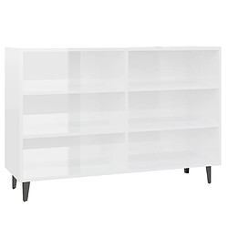 Maison Chic Buffet,Meuble de Rangement,commode pour salon,Cuisine Blanc brillant 103,5x35x70 cm Aggloméré -MN49694