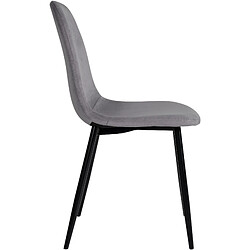 Avis Decoshop26 Lot de 4 chaises de salle à manger design simple avec pieds en métal noir et assise en tissu gris foncé 10_0001829