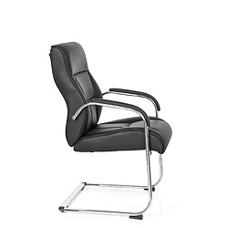 Hjh Office Chaise de conférénce / Chaise à piétement luge / Chaise VISITER CL110 simili cuir noir pas cher