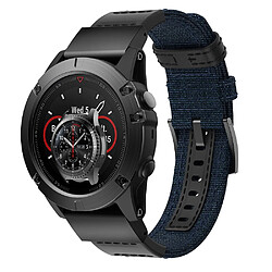 Wewoo Bracelet pour montre connectée en cuir et Garmin Fenix5x Plus Fenix3taille du 150 + 110 mm bleu 