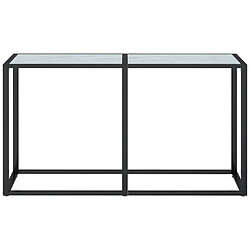 Avis Maison Chic Table console | Meuble d'entrée | Table d'appoint Marbre blanc 140x35x75,5 cm Verre trempé -GKD38273