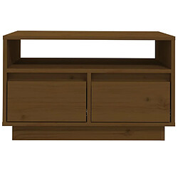 Maison Chic Meuble TV scandinave - Banc TV pour salon Marron miel 60x35x37 cm Bois de pin massif -MN21046 pas cher