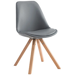 Avis Decoshop26 Chaise de cuisine salle à manger scandinave assise en PVC gris 4 pieds en bois forme carré clair 10_0003408