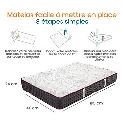 Acheter Visiodirect Matelas réversible KIERA , 140x190 cm, en mousse mémoire de forme haute adaptabilité et ergonomique