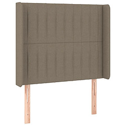 Maison Chic Tête de lit scandinave avec oreilles,meuble de chambre Taupe 93x16x118/128 cm Tissu -MN24545