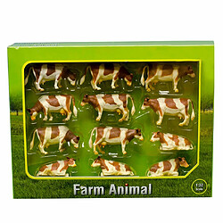 Kids Globe Ensemble de vaches jouet 12pcs Taille 1:32 Plastique 571968