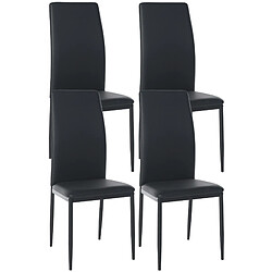 Non Lot de 4 chaises de salle à manger en simili cuir Savino 