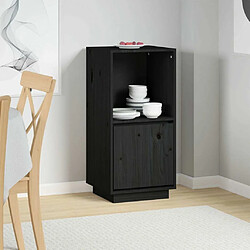 Maison Chic Buffet,Meuble de Rangement,commode pour salon,Cuisine Noir 38x35x80 cm Bois de pin massif -MN15574