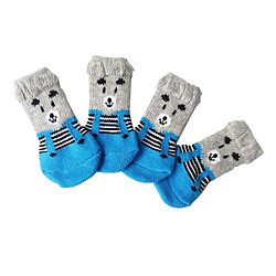 4 Chaussettes De Chien De Chiot De Chat Mignon Animal De Compagnie Anti-dérapant Protecteur De Patte S