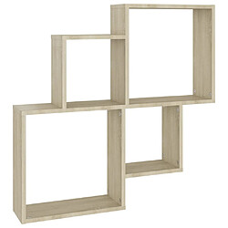 Maison Chic Étagère cube murale,Etagère de rangement flottante Chêne sonoma 80x15x78,5 cm Aggloméré -MN60569