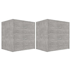 vidaXL Tables de chevet 2 pcs Gris béton 40x30x40 cm Bois d'ingénierie