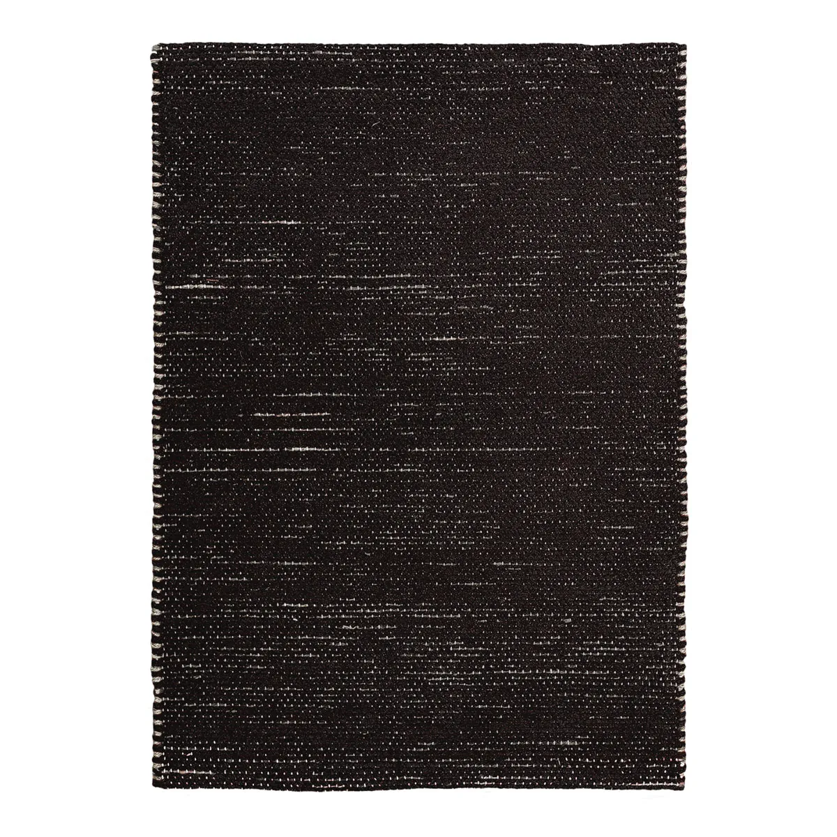 Thedecofactory ROSTYLE - Tapis artisanal en jute et coton chenille noir 120x170