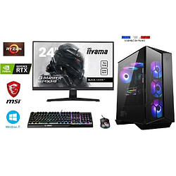 Pack PC Gamer Ryzen 5 4500 + Watercooling - RTX 4060 8GO MSI GAMING X - 32GO RAM - SSD 1To + HDD 2To - MSI Gungnir 110R - Windows 11