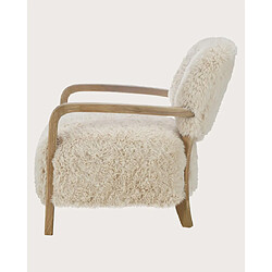 Acheter UNIQKA Anna - Fauteuil en bois massif et véritable peau de mouton