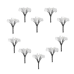 Avis 10xModel Railway Miniature Winter White Flower Arbres Modèle Train Arbres 4cm