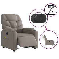 Maison Chic Fauteuil Relax pour salon, Fauteuil de massage inclinable électrique Taupe Tissu -GKD99638 pas cher