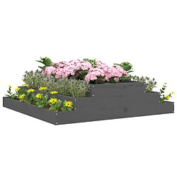 Avis Maison Chic Jardinière,Bac à fleurs - pot de fleur Gris 110x110x27 cm Bois massif de pin -GKD92335