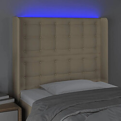 Avis Maison Chic Tête de lit scandinave à LED,meuble de chambre Crème 83x16x118/128 cm Tissu -MN84591