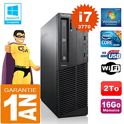 PC Lenovo M92p SFF Core I7-3770 Ram 16Go Disque 2 To Graveur DVD Wifi W7 · Occasion 