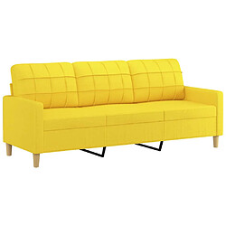 Avis vidaXL Ensemble de canapés 3 pcs avec coussins jaune clair tissu