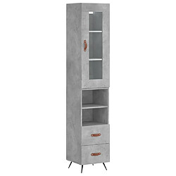 Maison Chic Buffet,Meuble de Rangement,commode pour salon,Cuisine Gris béton 34,5x34x180 cm Bois d'ingénierie -MN96549