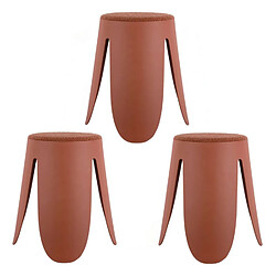 LEITMOTIV Lot de 3 tabourets Keystone - Terracotta Leitmotiv - Lot de 3 tabourets Keystone - Terracotta - Design