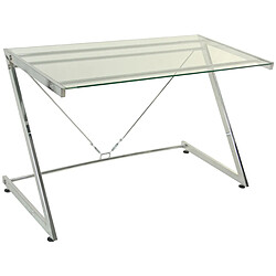 Bureau Alexandra House Living Blanc Transparent Verre 124 x 76 x 60 cm