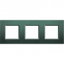 Plaque de finition 3 postes - Livinglight Silk - Vert - LNA4802M3PK - BTicino