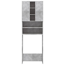 Avis Maison Chic Meuble rangement de salle de bain | Meuble pour machine à laver | Armoire murale de bain Gris béton 64x25,5x190 cm -GKD65505