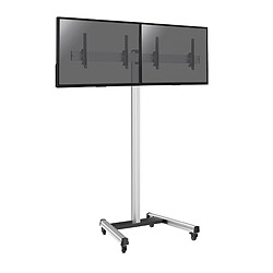 Kimex Support sur roulettes pour 2 écrans TV 50'' - 55'' - Hauteur 240cm - Inclinable 