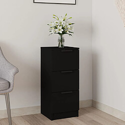 vidaXL Buffet noir 30x30x70 cm bois d'ingénierie