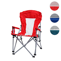 Mendler Chaise de camping HWC-L50, chaise pliante chaise de pêcheur chaise de régie, lavable housse de protection acier tissu/textile ~ rouge