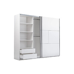 Acheter Vente-Unique Armoire 2 portes coulissantes - L250 cm - Blanc - ANIAMA