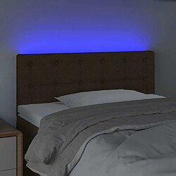 Avis Maison Chic Tête de lit scandinave à LED,meuble de chambre Marron Foncé 100x5x78/88 cm Tissu -MN11486