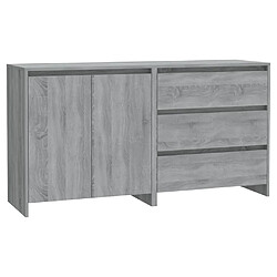 Maison Chic Ensemble de 2 Buffets,commode,console pour rangement Sonoma gris Bois d'ingénierie -MN27789