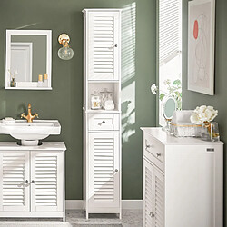 SoBuy FRG236-W Meuble Colonne de Salle de Bain Armoire haute Meuble rangement 