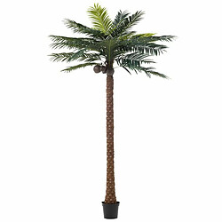 Paris Prix Plante Artificielle Palmier 4 Noix de Coco 350cm Vert 