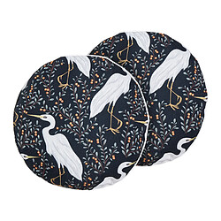 Beliani Lot de 2 coussins d'extérieur à motif d'oiseaux noirs d 40 cm PIANAZZO