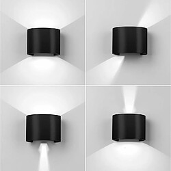 Stoex 12W Applique Murale Led Interieur Lampe de Mur Blanc Froid Moderne Decoration Noir pour Chambre Bureau Salon Salle de bain Couloir